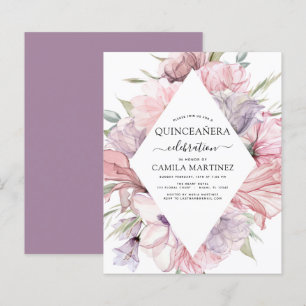 Budget Boho Purple Quinceañera Dusty Pink Floral