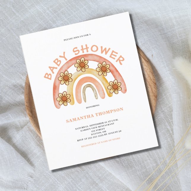 Budget Boho Rainbow Baby Shower Invitation  (Creator Uploaded)