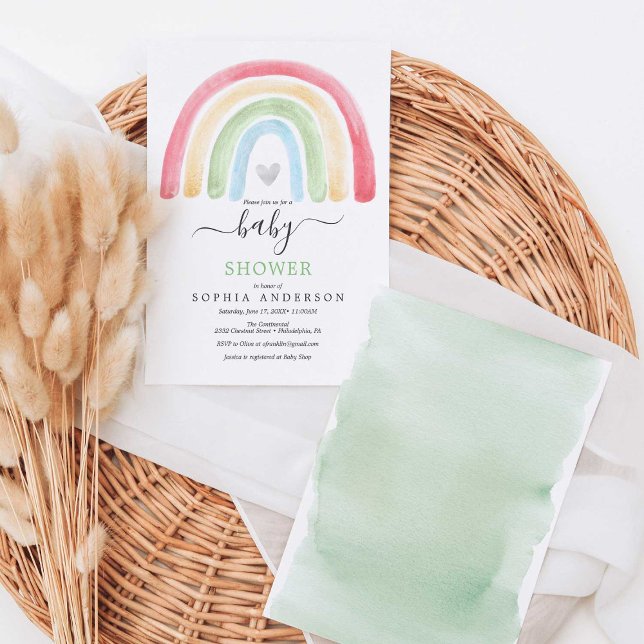 Budget Boho Rainbow Baby Shower Invitation (Creator Uploaded)