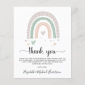 Budget Boho Rainbow Sage Baby Shower Thank You (Front)