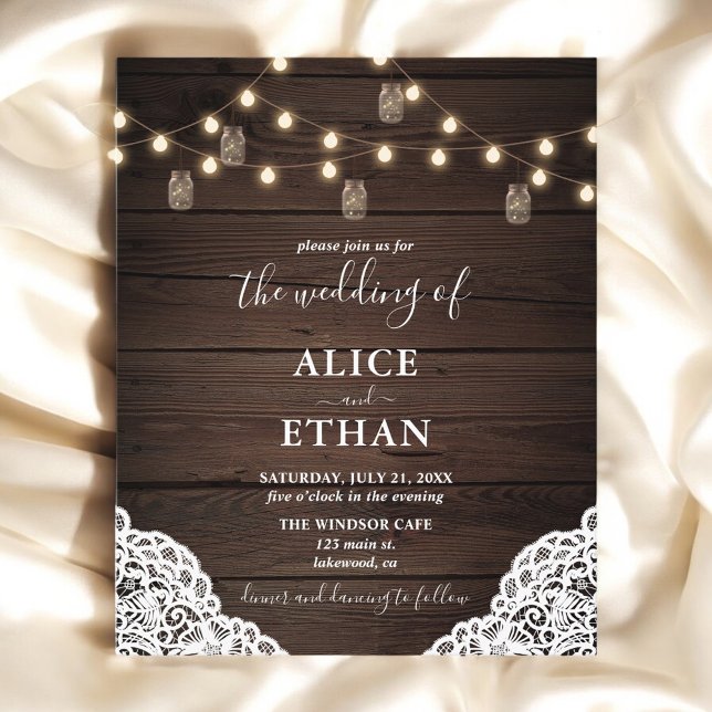 Budget Boho Rustic Mason Jars Wedding Flyer (Creator Uploaded)