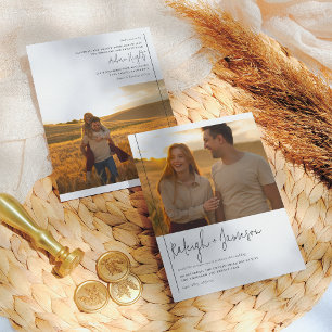 Budget Boho Script Typography 2 Photos Wedding