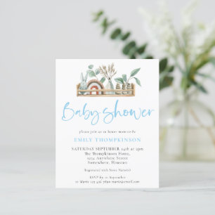 Budget Boho Shelf Toys Boy Baby Shower Invite