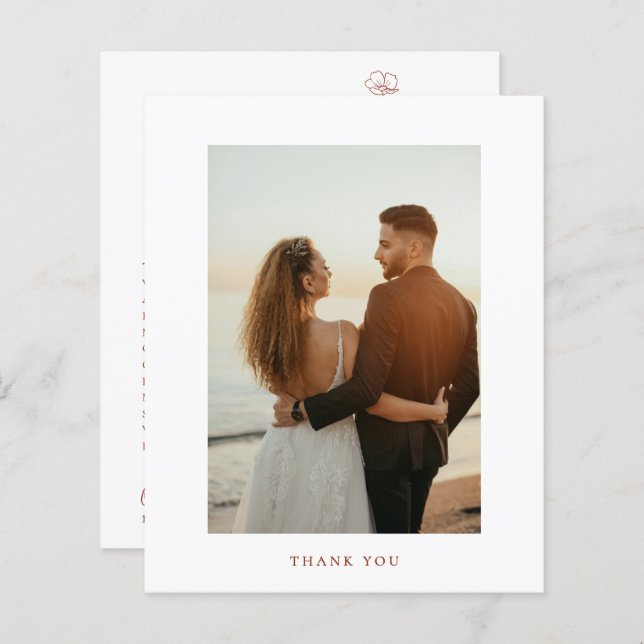 BUDGET Boho Sienna Terracotta Floral Wedding  (Front/Back)