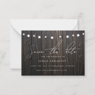 BUDGET Boho String Light Wedding Save The Date Card
