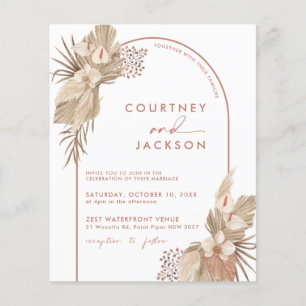 BUDGET Boho Terracotta Arch Pampas Grass Wedding Flyer