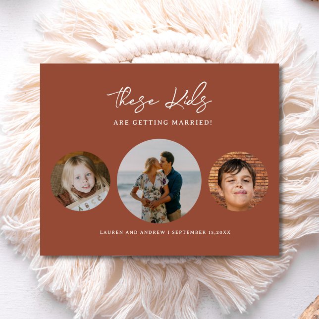 Budget Boho Terracotta Photo Wedding Save The Date Flyer (Creator Uploaded)