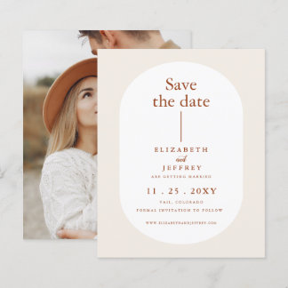 Budget Boho Terracotta Save The Date Announcement