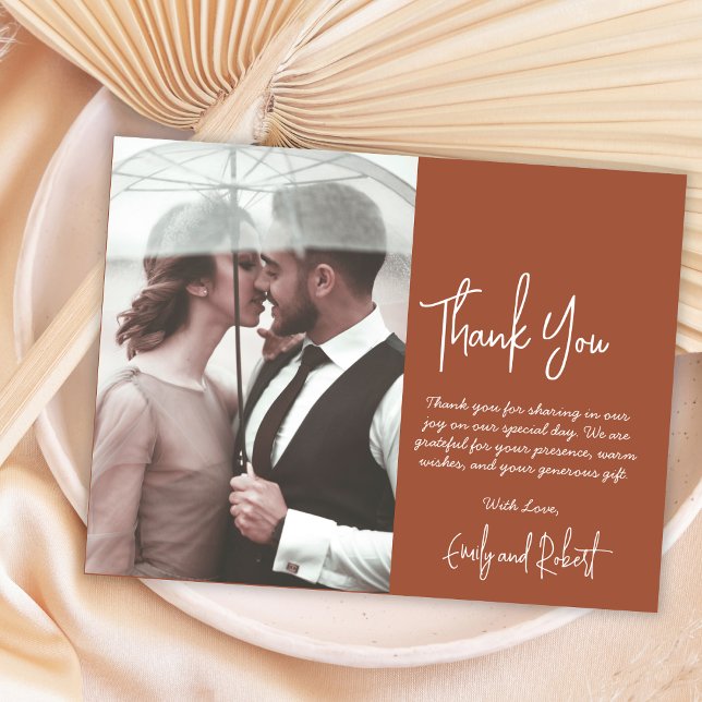 Budget Boho Terracotta Wedding Thank You Card (Creator Uploaded)