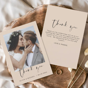 Budget Boho Terracotta Wedding Thank You Cards