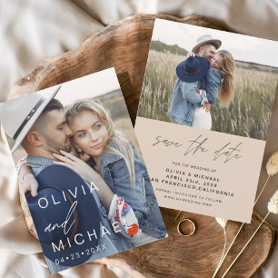 Budget Boho Typography Save the Date Photo Flyer