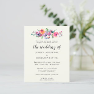 Budget Boho Watercolor Flowers Elegant Wedding  