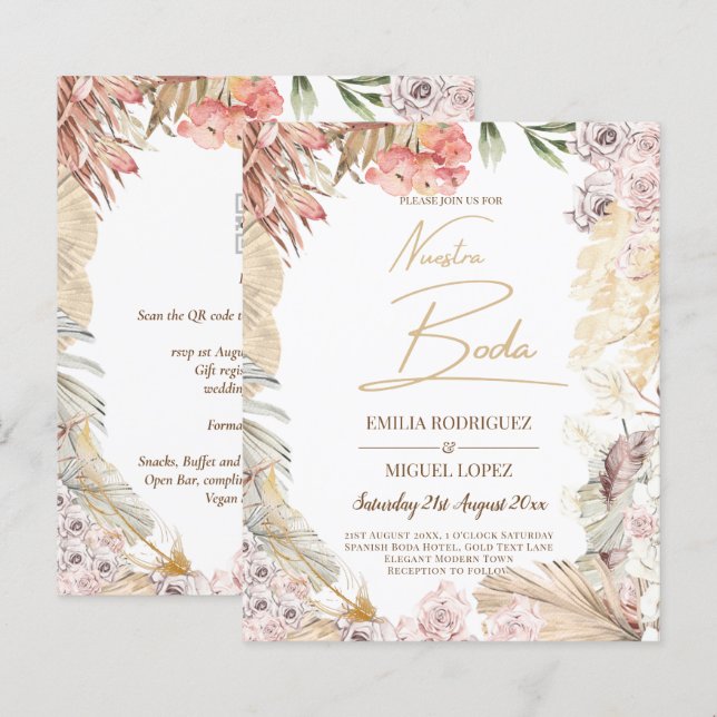 BUDGET BOHO Wedding Invite Digital Download (Front/Back)