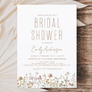Budget Boho Wildflower Bridal Shower Elegant Flyer