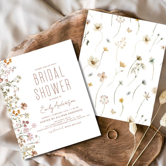 Budget Boho Wildflower Bridal Shower Invitation (Creator Uploaded)