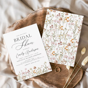Budget Boho Wildflower Bridal Shower Invitation