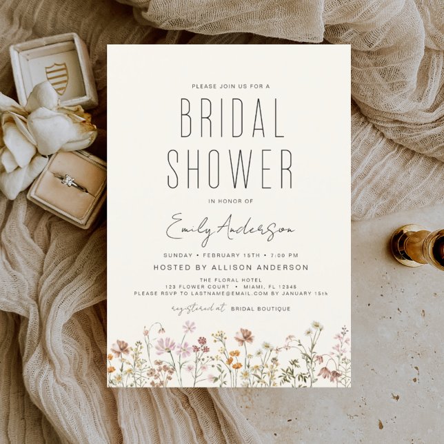 Budget Boho Wildflower Bridal Shower Invitation (Creator Uploaded)