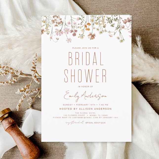 Budget Boho Wildflower Bridal Shower Invitation (Creator Uploaded)