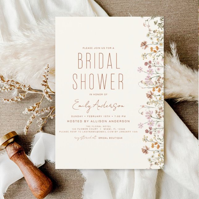 Budget Boho Wildflower Bridal Shower Invitation (Creator Uploaded)