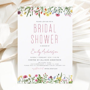 Budget Boho Wildflower Bridal Shower Invitation