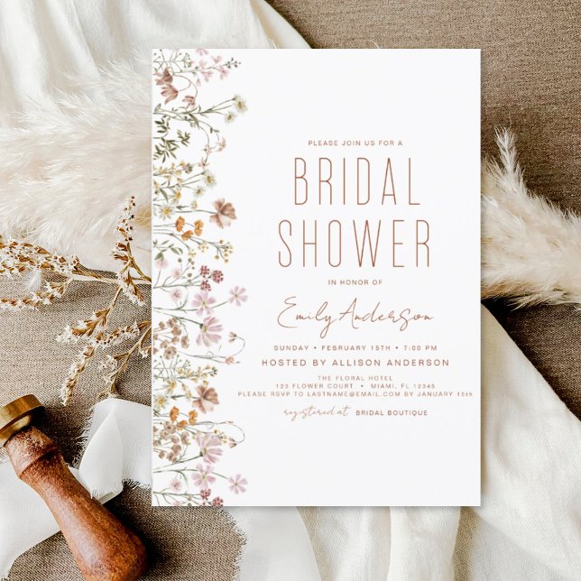 Budget Boho Wildflower Bridal Shower Invitation Flyer (Creator Uploaded)