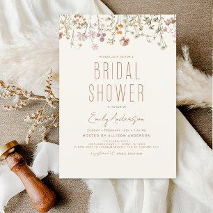 Budget Boho Wildflower Bridal Shower Invitation Flyer