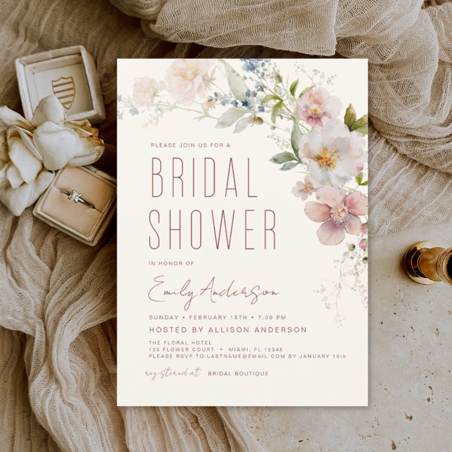 Budget Boho Wildflower Bridal Shower Invitation Flyer (Creator Uploaded)