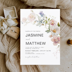 Budget Boho Wildflower Wedding Elegant Invitation Flyer