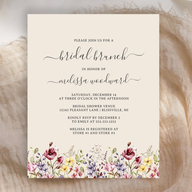 Budget Boho Wildflowers Bridal Brunch Invitation (Creator Uploaded)