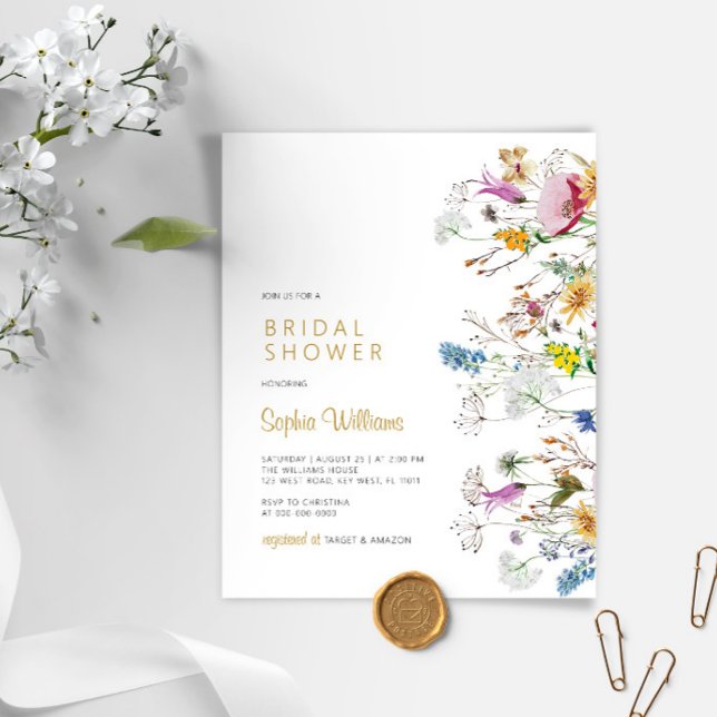 Budget Boho Wildflowers Bridal Shower Invitation (Creator Uploaded)