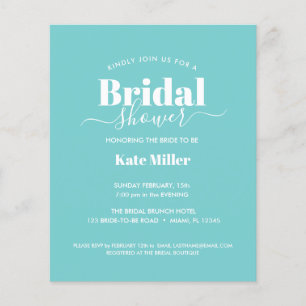 BUDGET BOLD AQUA AND WHITE BRIDAL SHOWER