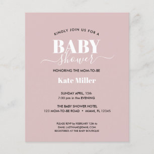 BUDGET BOLD DUSTY PINK WHITE AND BLACK BABY SHOWER
