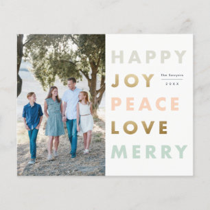Budget Bold Type Photo Christmas Holiday Card