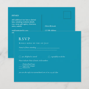 BUDGET Bondi Blue Monochrome Wedding Postcard