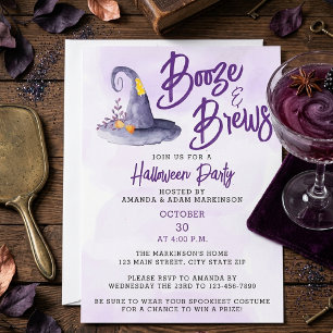 Budget Booze and Brews Halloween Party Invitation