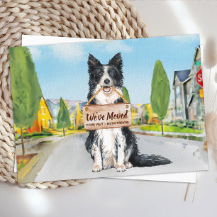 Budget Border Collie We've Moved Dog Moving Card