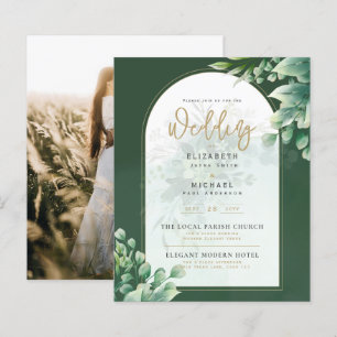 Budget Botanical Eucalyptus Wedding INVITE