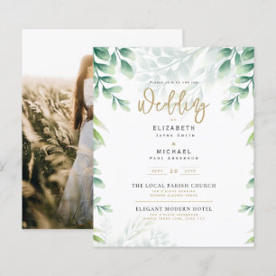 Budget Botanical Eucalyptus Wedding INVITE