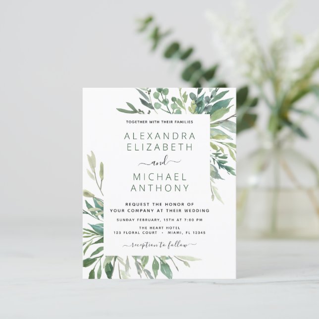 Budget Botanical Greenery Foliage Wedding (Standing Front)