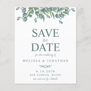 Budget Botanical Greenery QR Code Save The Date