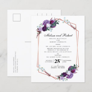 Budget Botanical Purple Floral Geometric Wedding