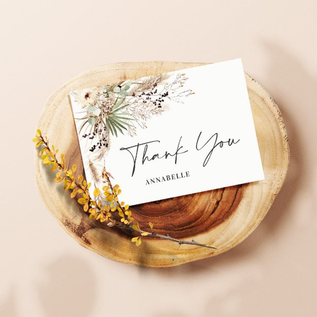 Budget botanical simple baby shower thank you enclosure card (Creator Uploaded)