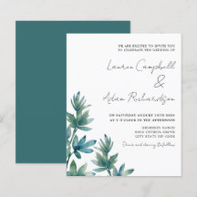 Budget Botanical Watercolor Foliage Wedding