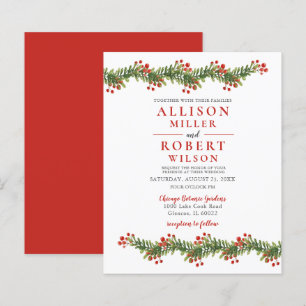 Budget Boughs of Holly Wedding Invitation