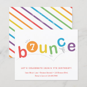 Budget Bounce Kids Age Birthday Party Invitation