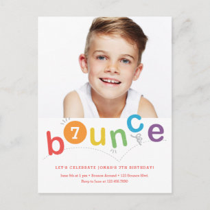 Budget Bounce Kids Birthday Party  Invitation Postcard