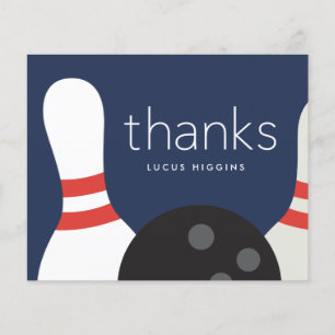 Budget Bowling Kids Thank You Card Paper Sheet