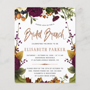 Budget bridal brunch fall bridal shower invitation