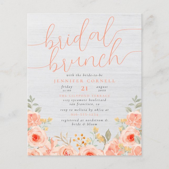 Budget Bridal Brunch | Gorgeous Roses & White Wood (Front)