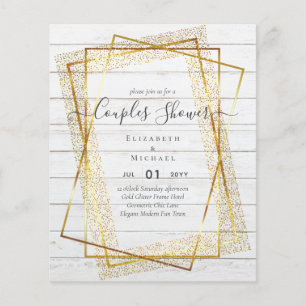 BUDGET Bridal COUPLES Shower Gold Geometric Frame Flyer